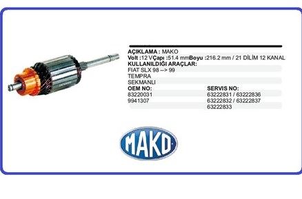 MAKO 083220031000 Kollektör Sekmanli Fiat Dkş - Uno Tempra - Tipo (63223031 İle)