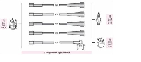 ARE-92470 Buji Kablosu Renault Laguna Grandtour 1,8 - 2,0 8v F3p-F3r