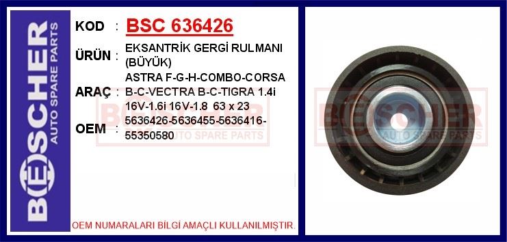 TRM-K111503 Triger Avare Rulmani Buyuk Opel Corsa B-C Astra F-G Meriva A Vectra B-C Zafira A 1.4-1.6 Benzinli