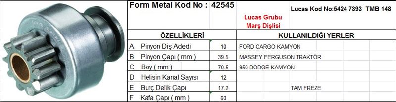 LUCAS SDR0002 Mars Dislisi 10 Dis Ford Cargo