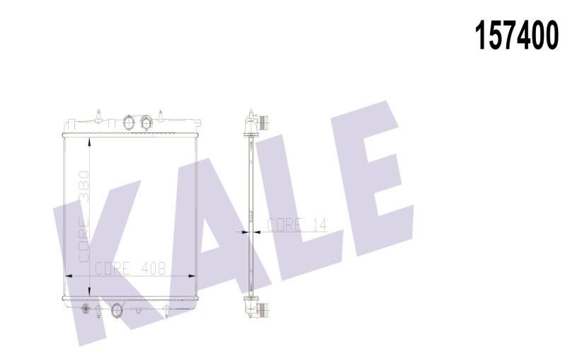 KALE-2039011AB Radyator P206 1.4i 8v (Musurlu) (Mt) Al/Pl/Brz