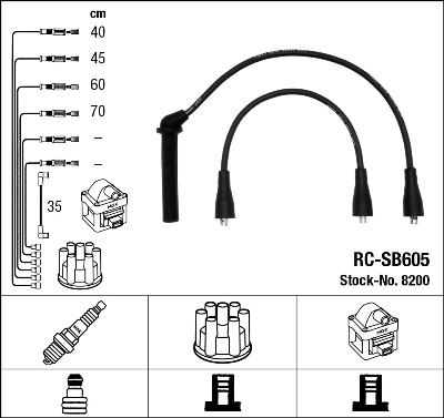 NGK-8200 Atesleme Kablosu Saab 9-3 2.0 98-02