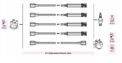 AOP-90341 Buji Kablosu Opel Vectra A 1,4i 14nv 1,8i E18nvr-18sv 2,0i 20seh Corsa A 1,6 8v E16se-C16sei 4 Tüplü