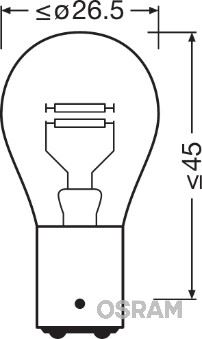 OSRAM-7225 Ampul 12 Volt Çift Duy Yakin Tirnak 21/4w