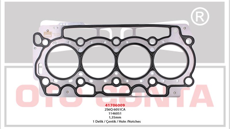 ELR-100.420 Silindir Kapak Conta 1 Tirnak ( Ford Fiesta1.4 Tdci 02-) ( Peugeot    206-207-307 1.4hdi)