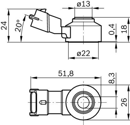 ZNS1044 Vuruntu Sensoru Citroen C3 1.6 16v 2002-2010 / Fiat Stilo / Punto / Panda / Bravo / Brava / 500l / 500x / Jeep Renegade 1.4 2014- /  Mitsubishi Lancer / Colt / Lancia Yplison / Delta