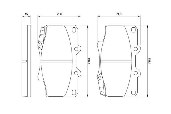 NBP-TO024 Fren Balata On Ikazli Toyota Hi-Lux Pick Up 2.5 D 1983-2005 / 2.5 D-4d 1983-2005 / Land Cruiser (_J7_) 2.4i 1984-1996 / Land Cruiser 90 (_J9_) 3.0 Td 1996-2002/ 3.0 D 1996-2002/ 3.0 D-4d 1996-2002