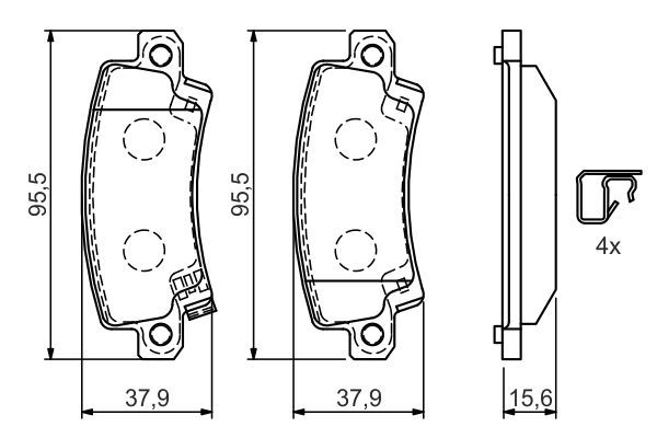 AYD-60044A Fren Balata Arka Corolla 02 07 1.4d4d 1.4 Vvti 1.6 Vvti