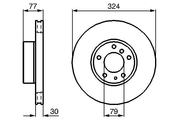 WBD1527C Fren Diski On Havali Kaplamali Bmw 5 Serisi (E39) 535 I 5 Bjn 324x30x79x77 1995-2003