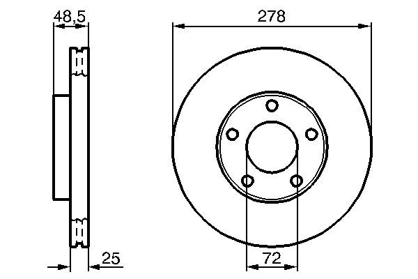BOS-0986479C68 Disk Fren On Hava Kanalli 278-5 (Mazda   3 03 -10)
