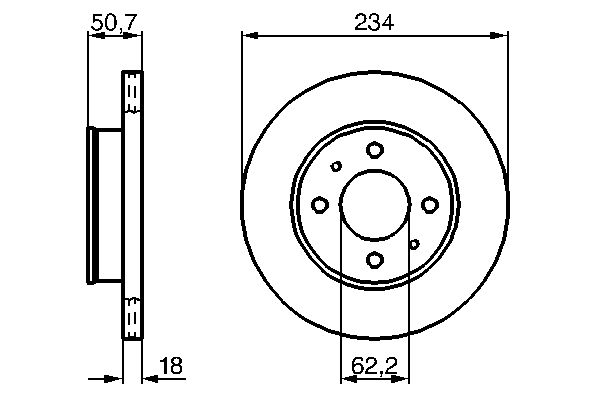 BOS-0986479264 Fren Diski On Havali-(234-4)-(Hyundai  Atos 06/11 )