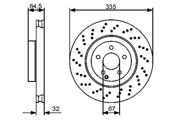 BRE-09.A732.11 Fren Diski ( Mercedes  W221 On / S320-S350 )