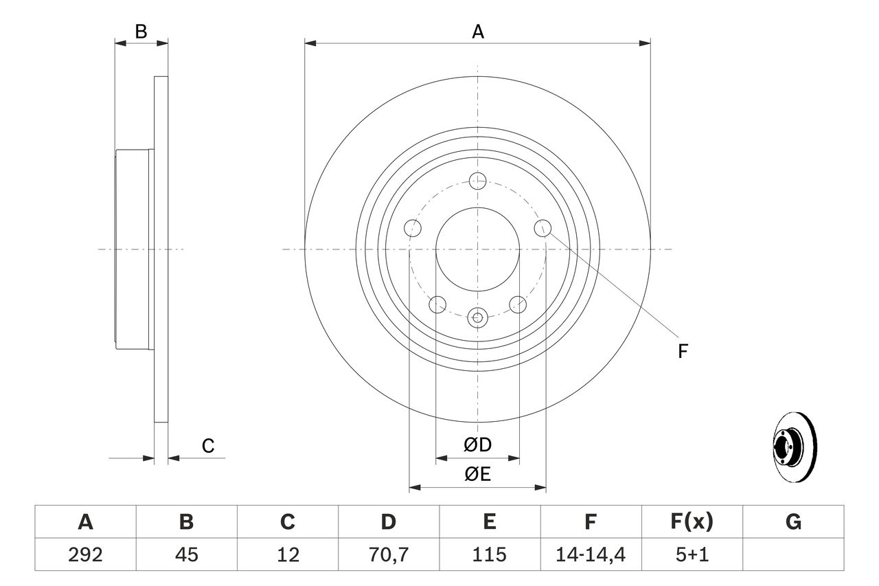 EDGE-E105795E Fren Diski Arka Deliksiz  Astra J 09=> Zafira C 11=> Cruze 09=> (268.5x12x5dl