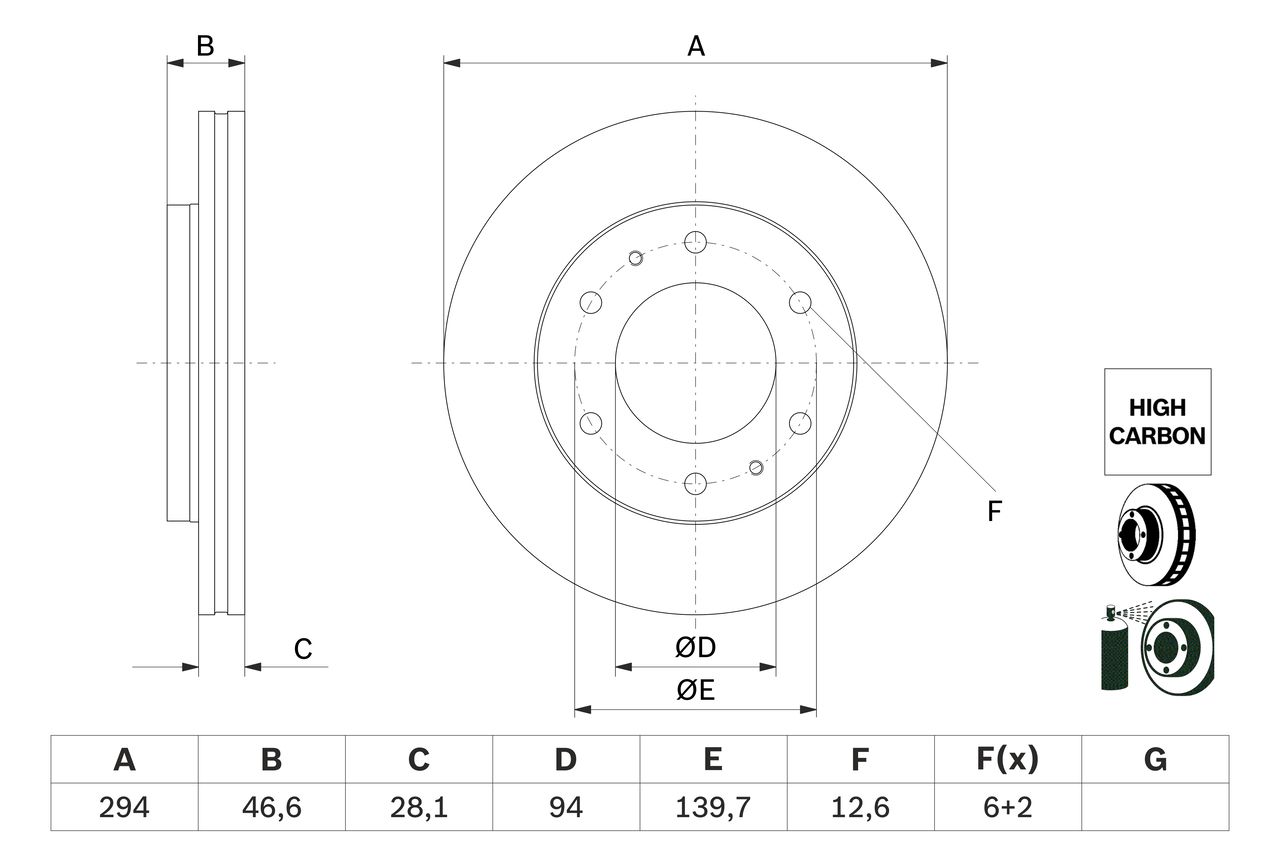 FRD-DDF1818C Fren Diski On Havali-(294-6)-(L200 Cr 2.5 Did 06-// / L200 Su 2.4 Did 15-//