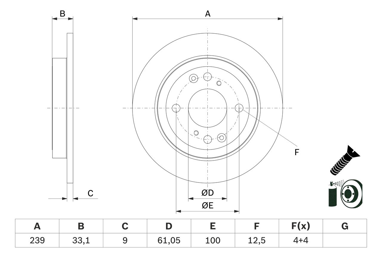 BRE-08.B602.21 Fren Disk Arka Duz Kaplamali  239-4 ( Honda  Jazz City 09 - 12 )