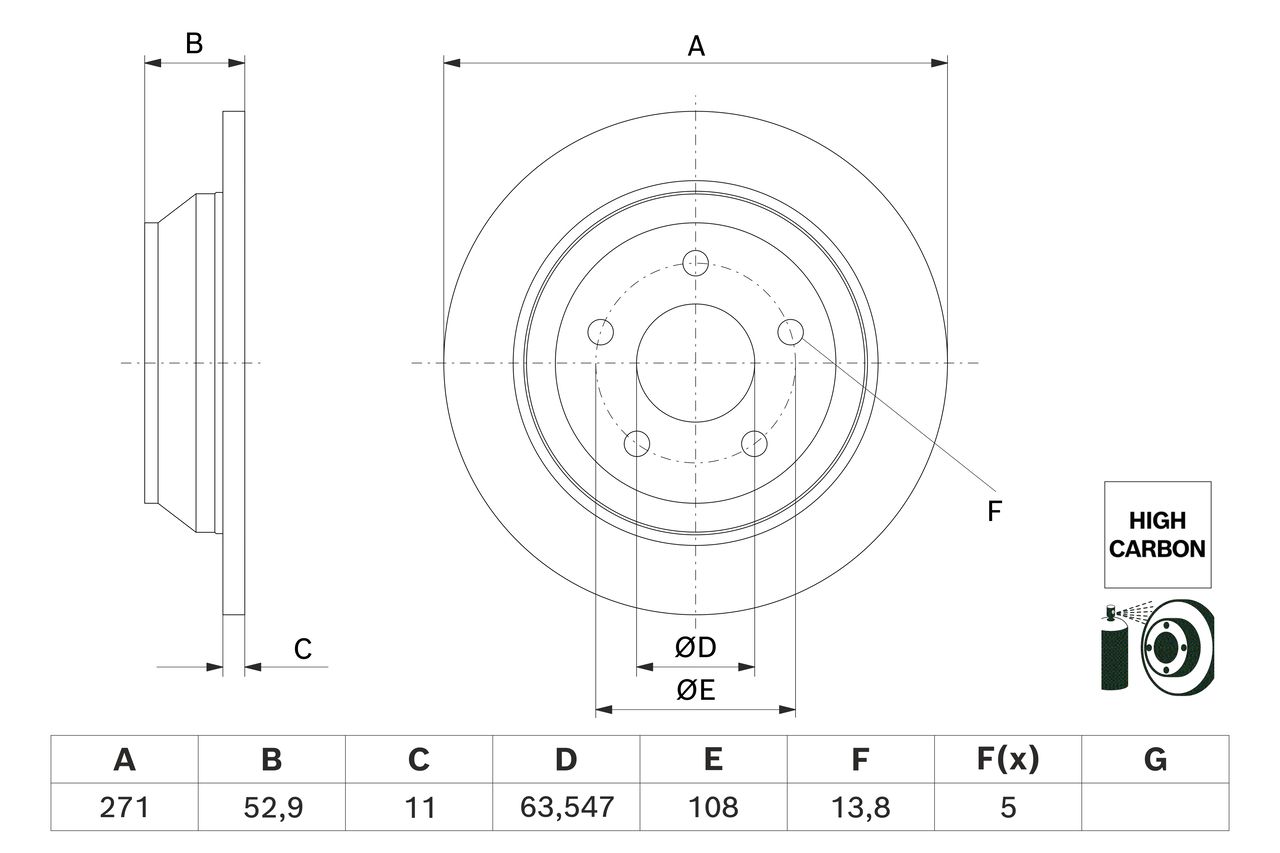 DEL-BG5114C Fren Diski Arka  Ford Puma  19-