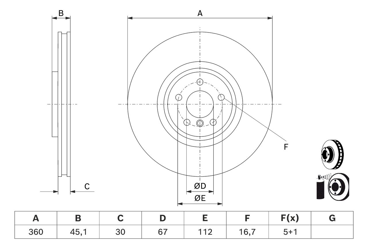 BOS-0986479J07 Fren Diski On Sag Bmw 1(F40),2(F44),M1(F40),M2(F44),X1(F48)   M Sport Fren