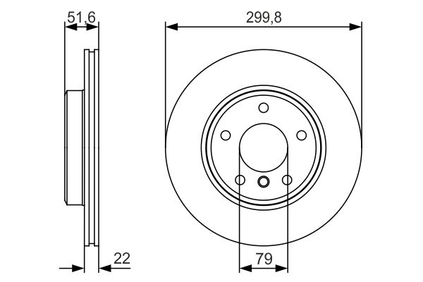 B2546VR Fren Diski On Havali Kaplamali Bmw 3 Serisi (E46) 318 I 5 Bijon 300x22x79x52 1998-2005