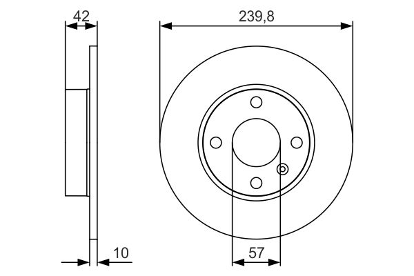 WBD1183 Fren Diski Arka Duz 4 Bjn 240x10x57x42 Opel Astra G 1.2 16v - 1.4 16v - 1.6 16v - 1.7 Dti - 2.0 Dti 1998-2005/ Astra H 1.6i - 1.9 Cdti - 1.4i 2004-2010 / Astra F 1.7 D 1991-1998