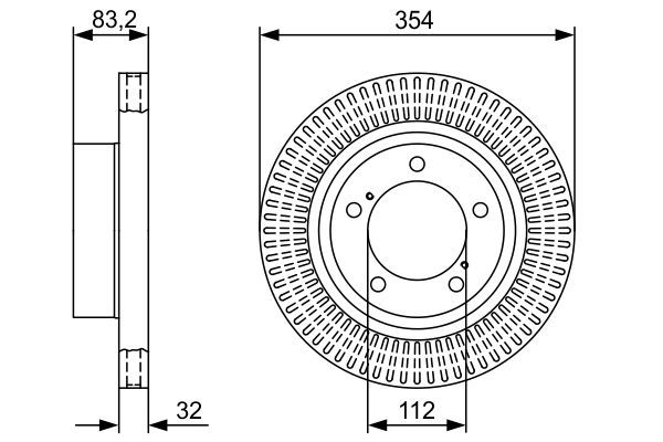 BOS-0986479V50 Fren Diski On Havali 354-5 Toyota  Land Cruiser 200 07-