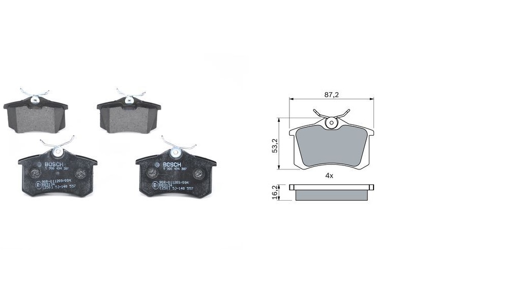 1619790680 Fren Balatasi Arka 249mm Disk Crossland X C2/C3/C4/307/308