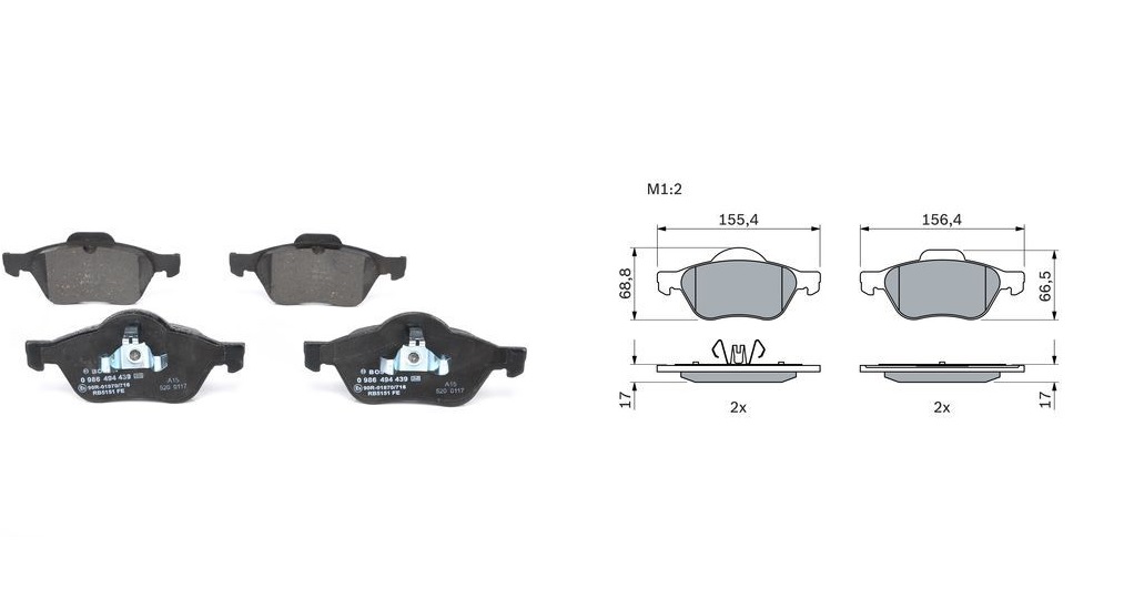 L10-1106 Fren Balata On Renault Megane Ii (Bm0/1,Cm0/1) 1.5 Dci 2002-2008 / Megane Ii (Bm0/1,Cm0/1) 1.9 Dci 2002-2008 / Megane Ii (Bm0/1,Cm0/1) 1.6i 16v 2002-2008