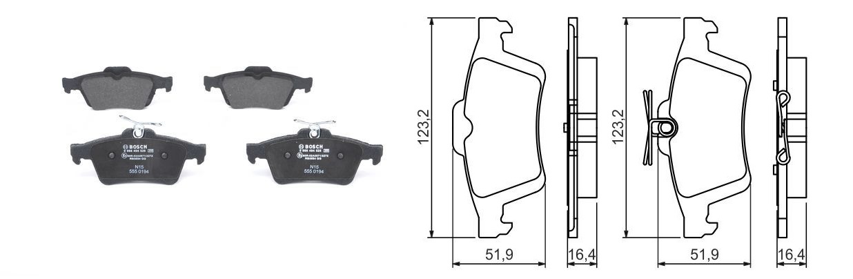 VAL-671670 Fren Disk Balatasi Arka C-Max 2.0d 03 15> Focus 2.0 08 11> Kuga 13>