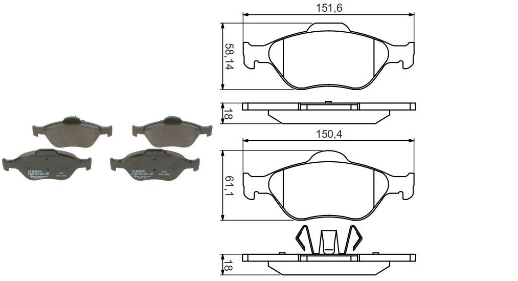 ZEG766-00 Fren Balata On Ford Fiesta V 1.4 Tdci 2001-2008/ 1.6 Tdci 2001-2008/ 1.25i 2001-2008/ 1.4i 16v 2001-2008/ Fiesta Iv 1.25i 16v 1996-2002/ 1.4i 16v 1996-2002/ Ford Ka 1.2 1996-2008/ Ka 1.3 1996-2008