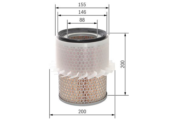 KAF30004 Hava Filtre Posetli Kapakli Mitsubishi L200 (K14, K64, K74) : Pajero (V4) 2.5 Td/2.8 Td 94-99