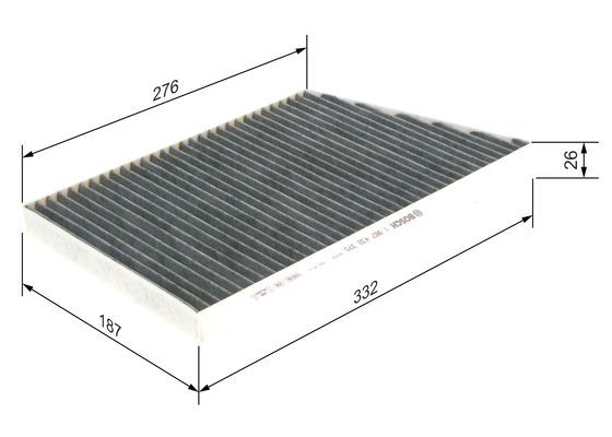 KCF28009C Polen Filtre (Karbonlu) Mercedes C Serisi (W203) C 180 - 200 - 230 - 280 - 320 - 200 - 220 - 270 Cdi2000-2006 / Clc 200 Cdi 2008-2011 / Clk (C209) 270 Cdi 2002-2009