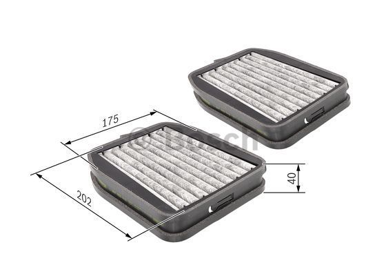FLT-K1221A-2X Kabin Filtresi Takimi Karbonlu Mercedes W211  2002-2008