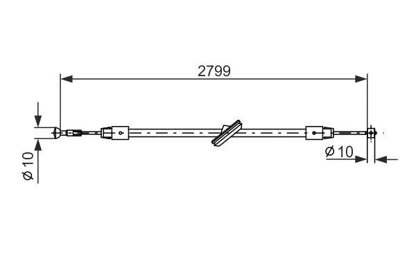 CAV-5502706 El Fren Teli Orta  Dingil Mesafesi 3430 Mm  ( Mercedes   Vito/Viano (Ekstra Uzun)  03- )