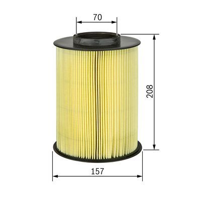 FOR-HAMJ 9601 ACAA N Hava Filtresi Omnicraft (Yuvarlak) ( Ford Focus Cmax 1.6tdci 04- ) / Volvo (S40-V50-C30-V40) (08-) (4-Cyl/Bnz+Dsl)
