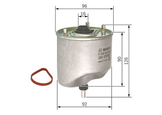 BOS-F026402862 Mazot Filtresi Opel Combo E Peugeot 206-207-208-301-308-5008-Partner 1.6 Citroen C4 -C5- C-Elysee Berlingo 3