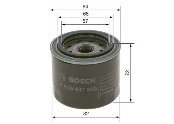 BOS-F026407200 Yag Filtresi Subaru Forester Sjg Sj5 Ske Sk9 10- Impreza Gp212- Legacy Brm 12- Outback Bs9 13- Xv Gt3 Gt7 Gte Gp3 12-