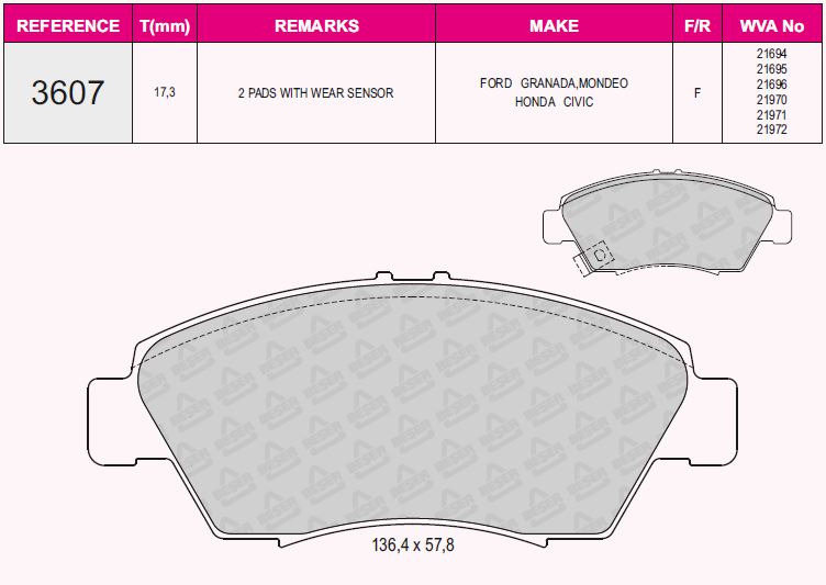 BRE-P 28 023 Fren Balatasi On Honda Civic 1.6 1992-2000 Crx 91-/ Crz 10-/