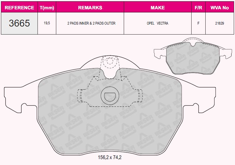 ZEG101-20 Fren Balata On Opel Vectra A 1.4 1988-1995/ Vectra A 1.6 1988-1995/ Vectra A 1.8 1988-1995/ Corsa A 1.2 1983-1993/ Corsa A 1.4 1983-1993/ Vectra A 1.7 D 1988-1995/ Tigra A 1.6 16v 1994-2000