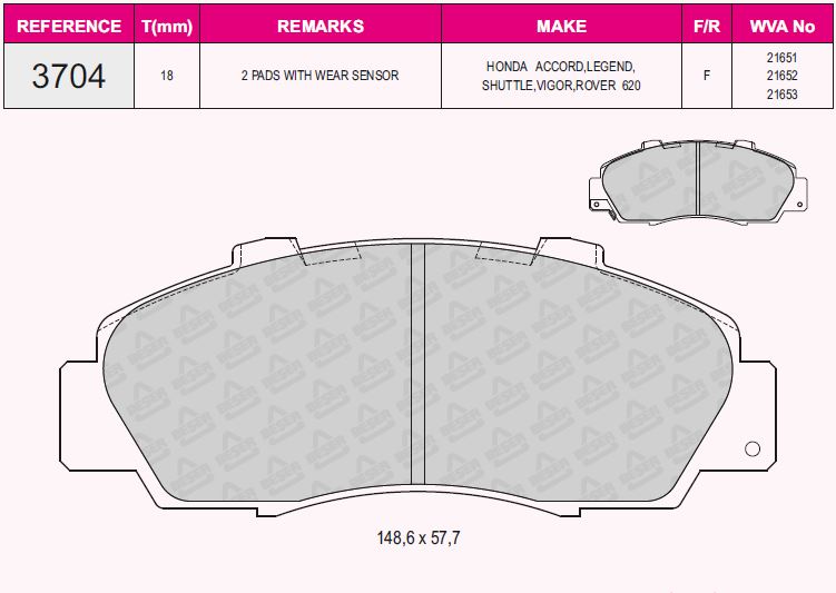 MGA-55326 Fren Balatasi Arka Honda Civic 2001-/ Crv 2001-2007 Accord 1998-2008 Frv 04-/