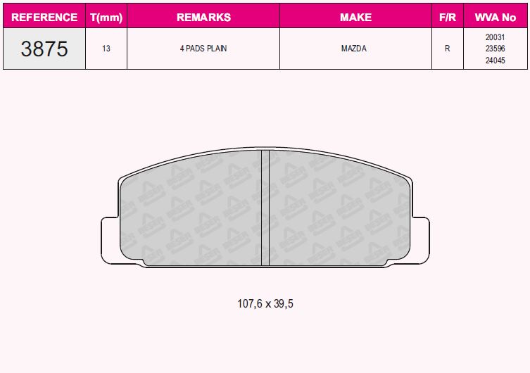 ZEG179-30 Fren Balata Arka Tel Delikli Mazda 323 Vi (Bj) 1.4i 16v 1998-2004/ 1.5i 16v 1998-2004/ 1.6i 1998-2004/ 2.0i 1998-2004/ Mazda 6 (Gg,Gy) 2.0i 2002-2007/ Mazda 6 (Gh) 2.0i Mrz 2007-2012