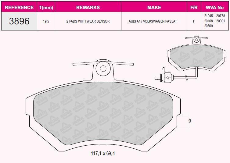 EDGE-E115733AE Fren Balatasi On Audi A4  Vw Passat 11/96>