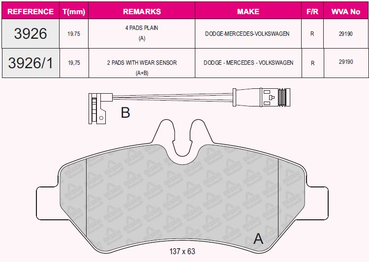 BOS-0986495100 Arka Fren Balatasi-Tek Teker-  (Vw Crafter 06-16  Mercedes Sprinter 06-16)