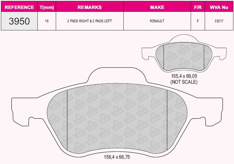 L10-1121 Fren Balata On Renault Laguna Ii (Bg0/1) 1.6i 16v 15 Jant 2001-2007 / Laguna Ii 1.9 Dci 15 Jant 2001-2007 / Laguna Iii 1.5 Dci 2007- / Laguna Iii 1.6i 16v 2007- / Laguna Ii 1.8i 16v 2001-2007