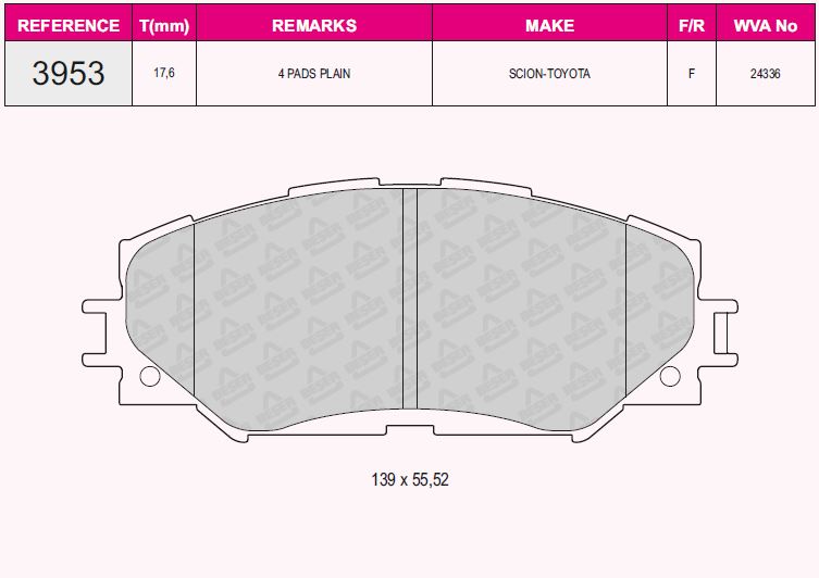 PSA-1682307880 Eurorepar Fren Balatasi On Toyota Corolla 07-12 Auris 07-12 Benzinli