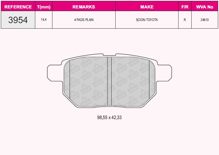 ORJINAL 0446612150 Fren Balatasi Arka Toyota Corolla 2007-2013 0446612150