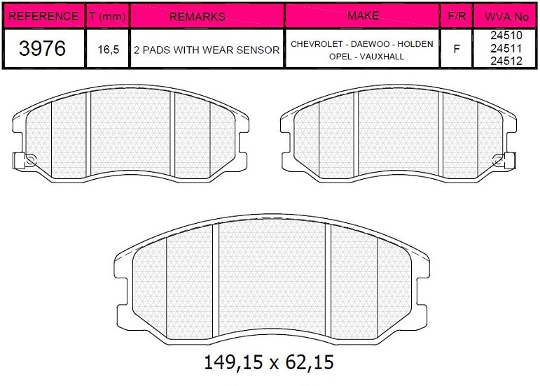 05P1322 Fren Balata On Ikazli Chevrolet Captiva (C100) 2.0 D 2006-2012 / Captiva (C140) 2.0 D 2012-2014 / Opel Antara 2.0 Cdti A-T 2007-