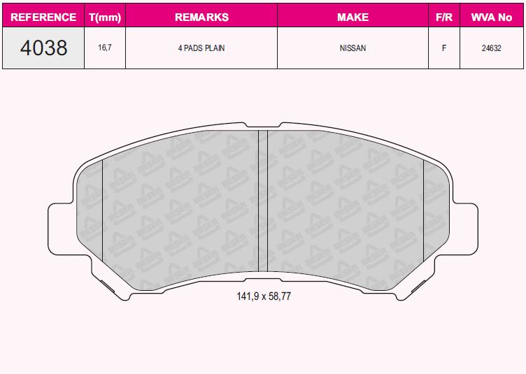BOS-0986494501 Balata Fren On-(Nissan  Qashqai 07/12/Xtrail 08/11/Renault  Kaleos 2.0 Dci)