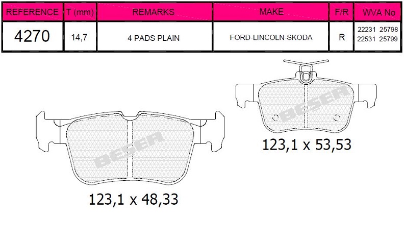 MGA-55685 Fren Balata Arka-(Ford   Mondeo V / Ford   Kuga / )