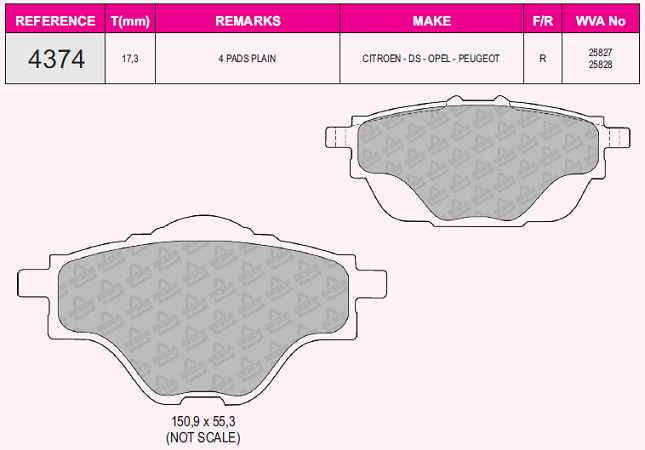 1619791280 Fren Balatasi Arka 290mm Arka Diskler Için Grandland X 3008 308 5008  C4  Ds7