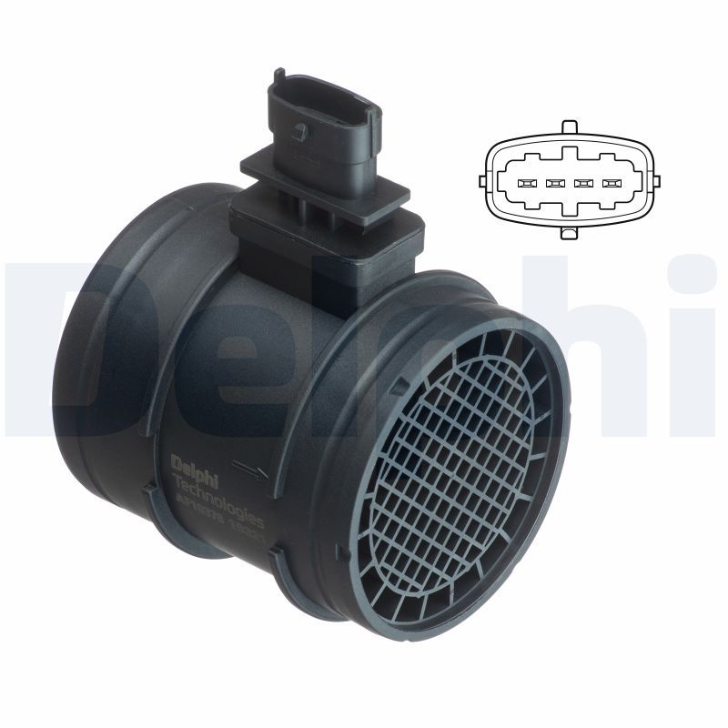 ZAF1044 Hava Akis Metre (Debimetre) Fiat Ducato (244) - (250) 2.3 Jtd - (250) 2.3 Mjt 2002-2014/ Iveco Daily Iv 2.3 D 2006-2014/ Alfa Romeo 159 2.4 Jtdm 2006-2011