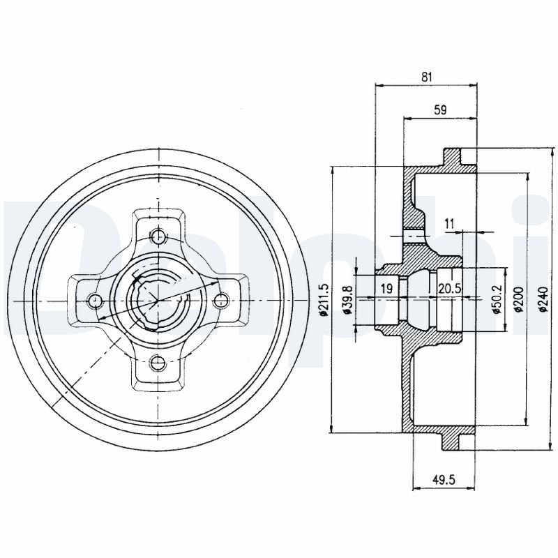 TRW-DB4127 Arka Kampana-200x40 4×100 Vw